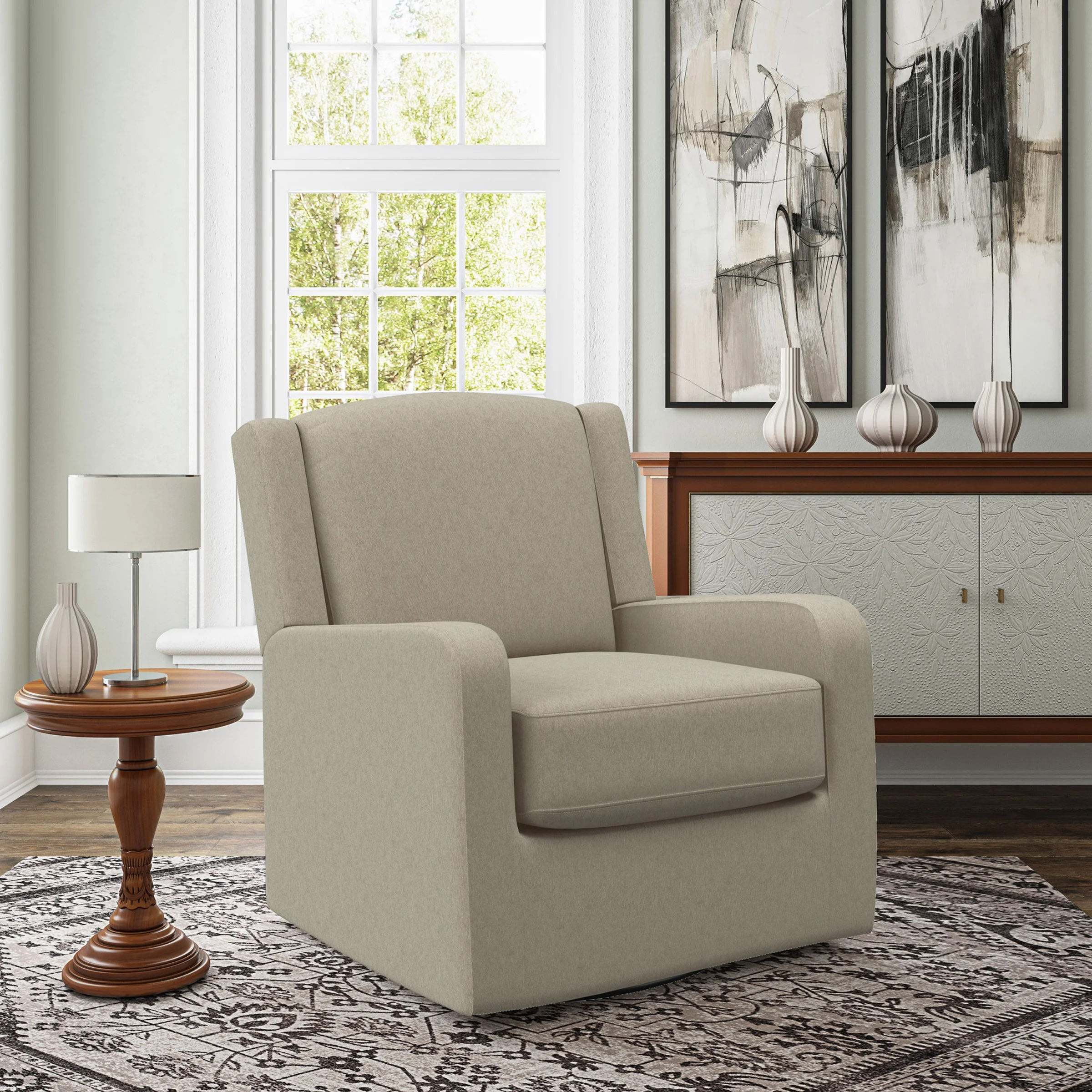 Easley Fabric Swivel Glider - Gray Chair
