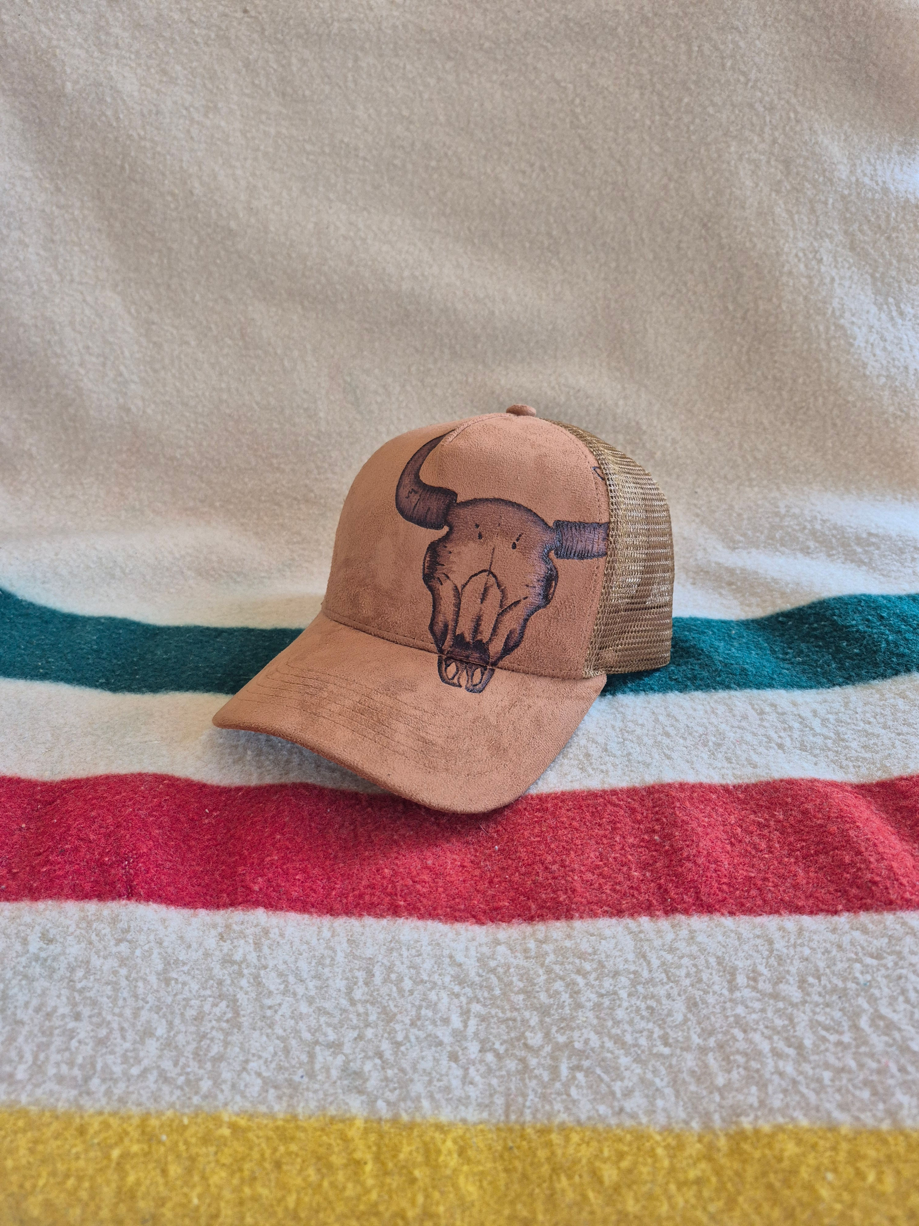 Buffalo skull cap