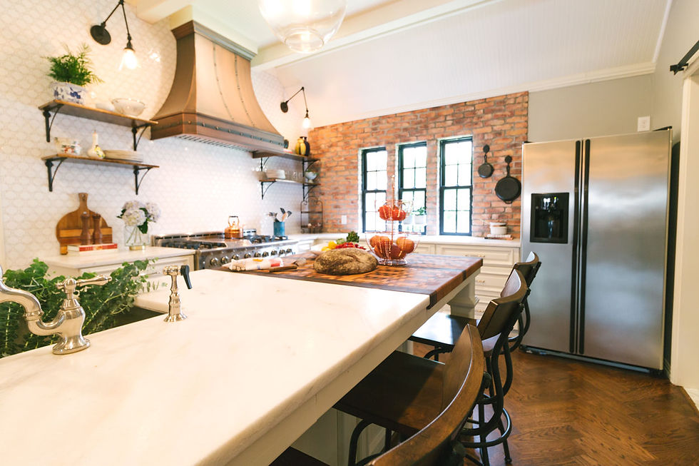 integrated butcher block counter kitchen