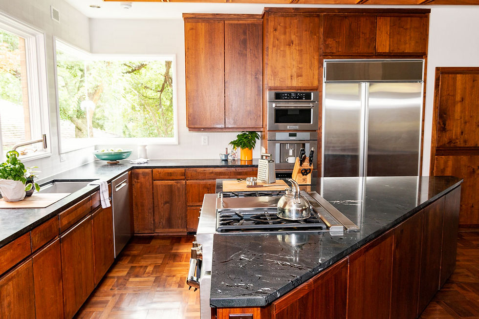 black quartzite kitchen counter
