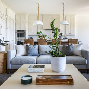a living room and kitchen in a new build home