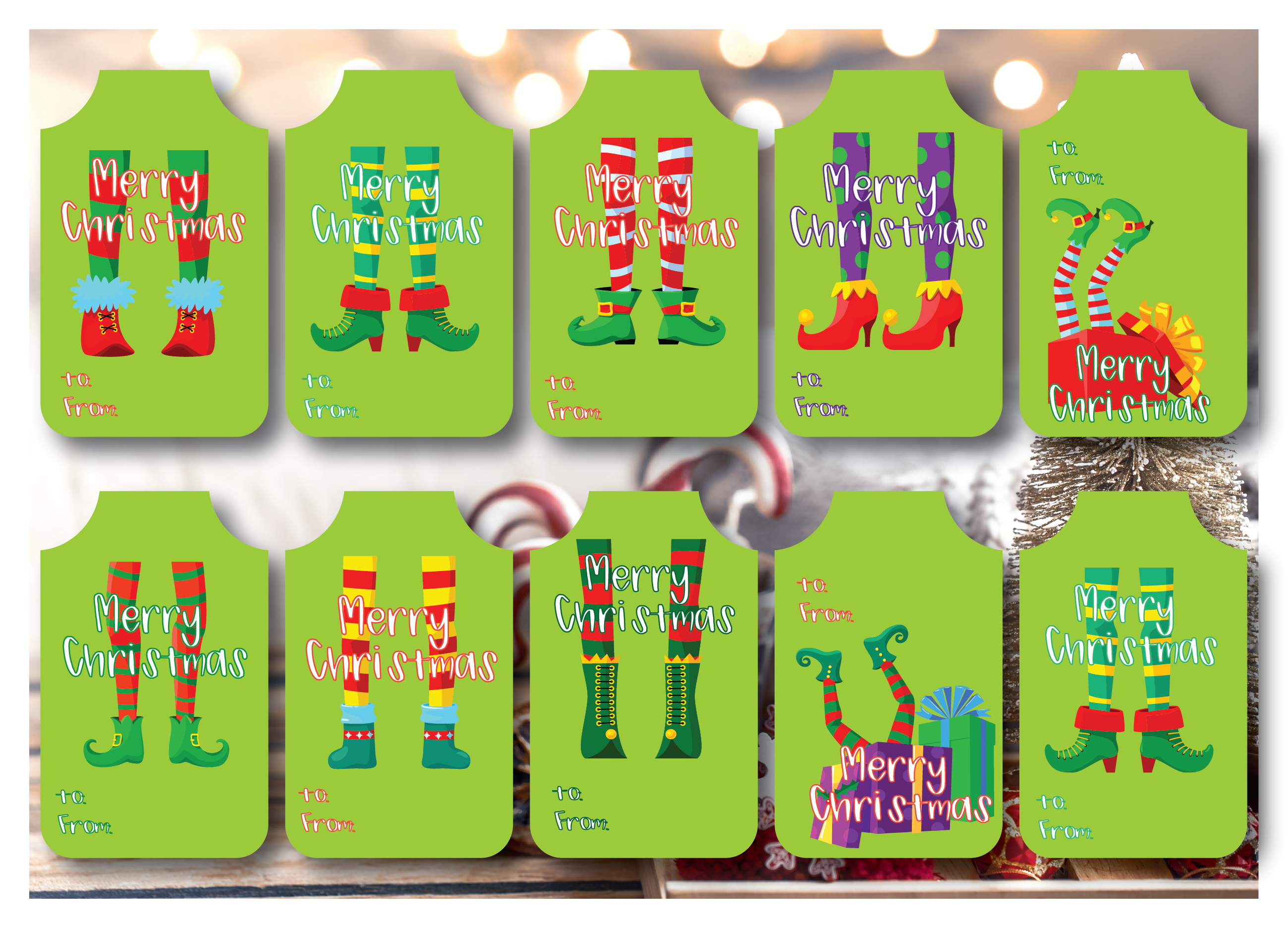 Christmas Sticker Sheet 1 - Elves legs