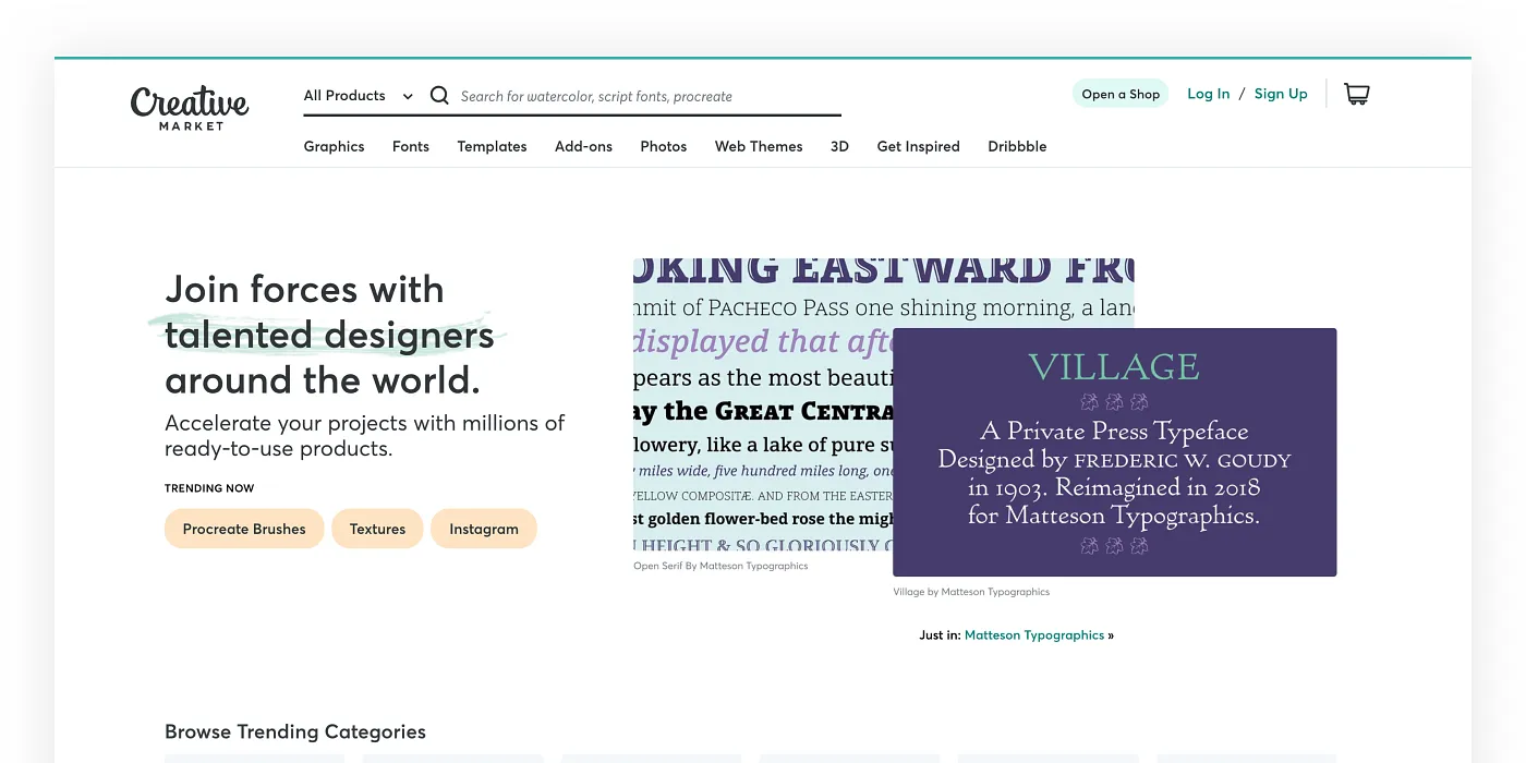 UI Design with Creative market