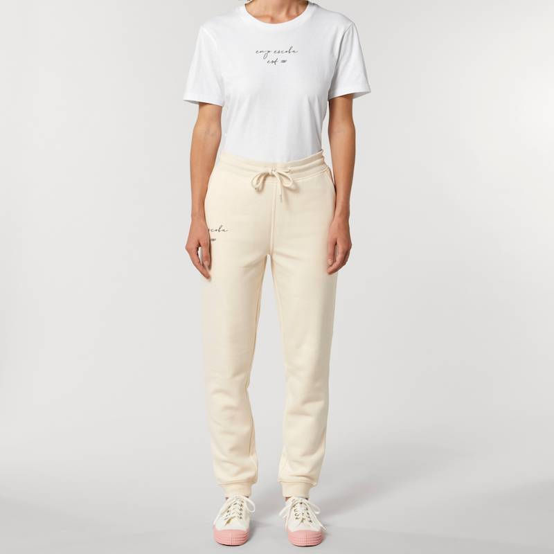 Thumbnail: Produktbild DAMEN BIO-BAUMWOLL JOGGINGHOSE FILIGREE COLLECTION, frontale Aufnahme Pose 2, creme 
