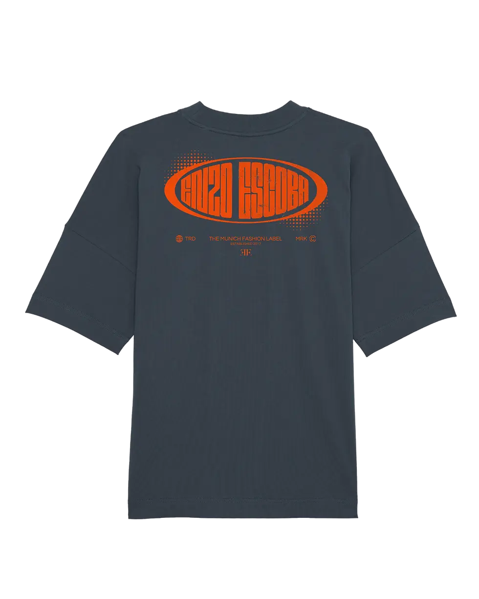 Miniaturbild: Produktbild, Boxy T-Shirt Y2k (Biobaumwolle), india ink grey, hintere Ansicht