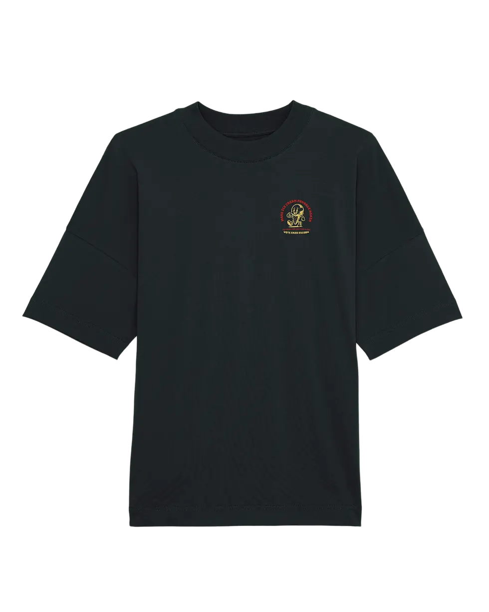 Miniaturbild: Produkt schwarzes Boxy T-Shirt EE Gelato Biobaumwolle, vorne Ansicht
