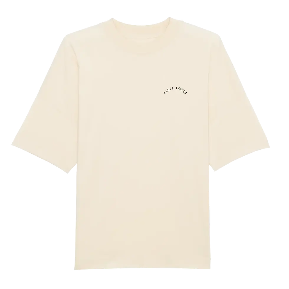 Miniaturbild: Produktbild Boxy T-Shirt Pasta Lover Club (Biobaumwolle), creme, vordere Ansicht