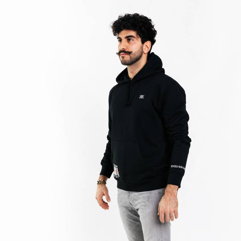 Miniaturbild: Produkt: HERREN BIO-BAUMWOLL HOODIE BARCODE, seitlich, schwarz