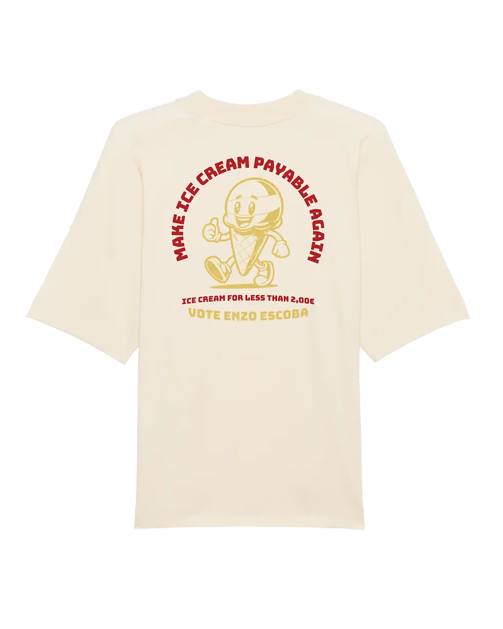 Miniaturbild: Produkt creme Boxy T-Shirt EE Gelato Biobaumwolle, hintere Ansicht