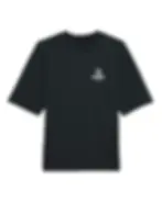 Produkt schwarzes Boxy T-Shirt EE Angelo Biobaumwolle, vorne Ansicht