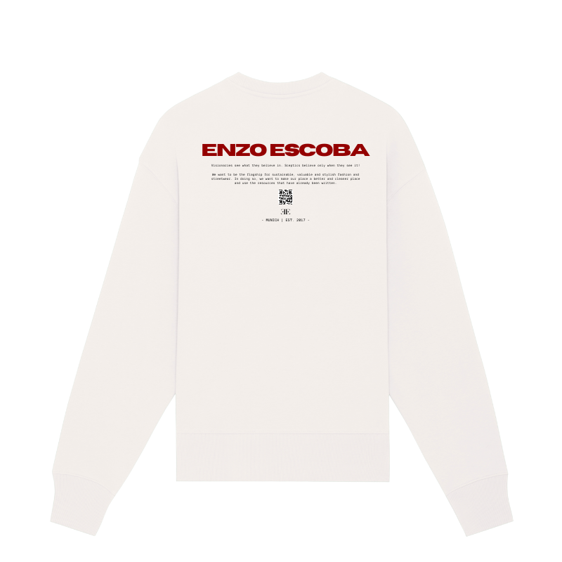 Thumbnail: Produktbild Oversized Sweater EE Visionary (Biobaumwolle), weiß, hintere Ansicht