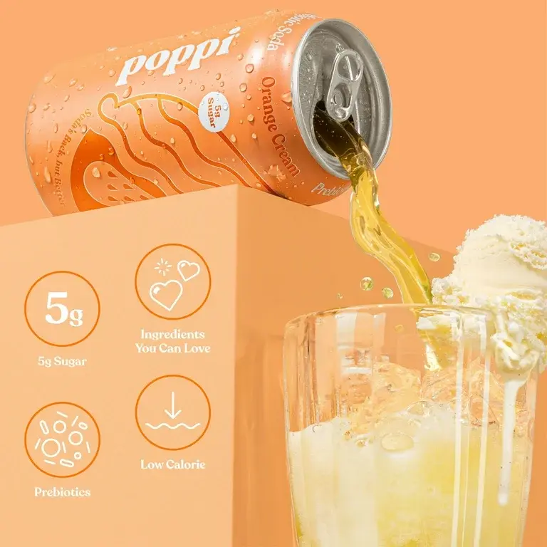 Thumbnail: Poppi Prebiotic Soda, Orange Cream