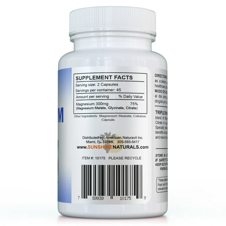 Thumbnail: Sunshine Naturals Triple Magnesium Complex (90 Capsules)