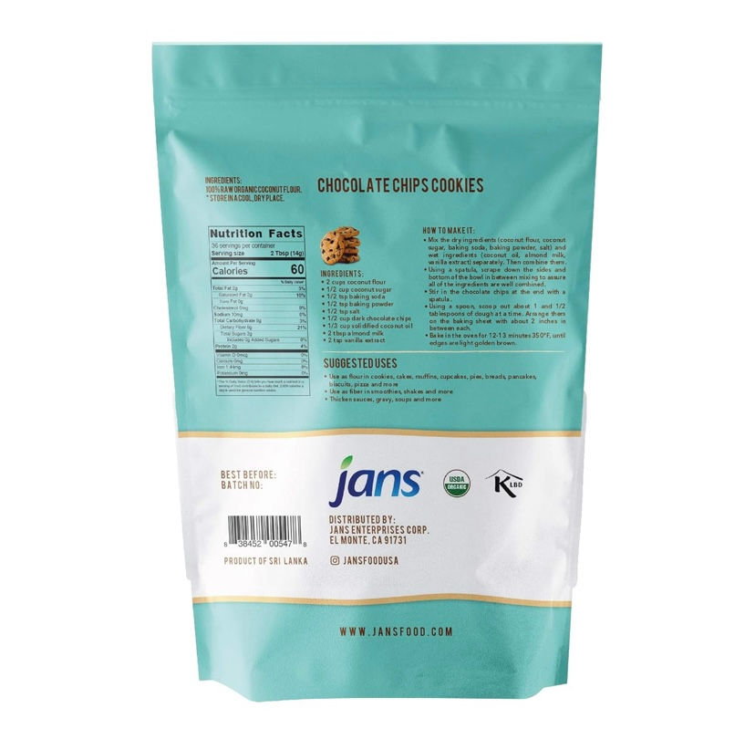 Thumbnail: Jans Organic Coconut Flour (1.1 LB)