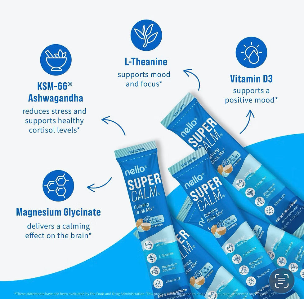 Thumbnail: Nello Supercalm Calming Drink Mix (10 Packets), Blue Coconut