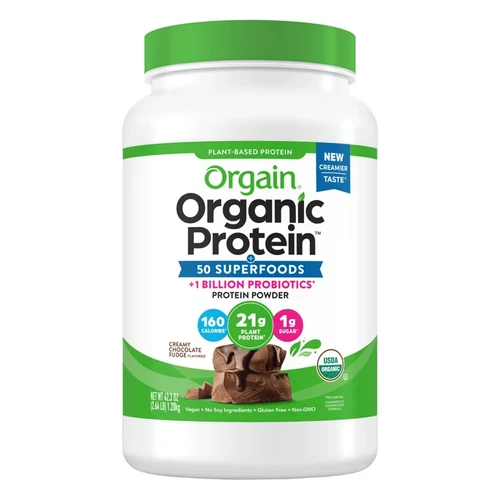 Orgain Organic Protein Powder (2.64 LB), Creamy Chocolate Fudge