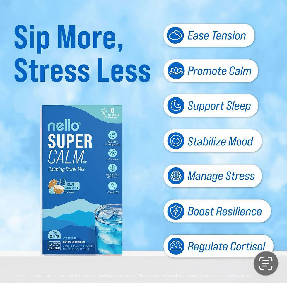 Thumbnail: Nello Supercalm Calming Drink Mix (10 Packets), Blue Coconut