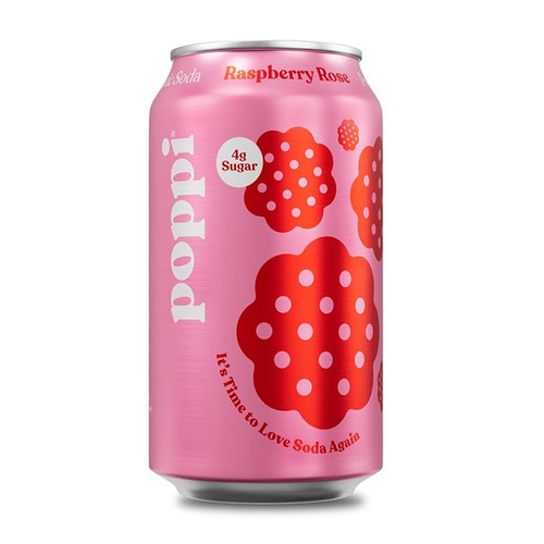 Poppi Prebiotic Soda, Raspberry Rose