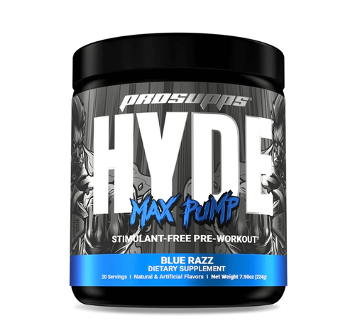 Prosupps Hyde Max Pump Stim-Free Pre-Workout (20 Servings), Blue Razz