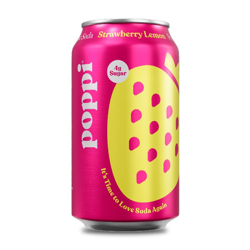 Poppi Prebiotic Soda, Strawberry Lemon
