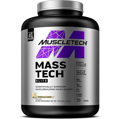 MuscleTech Mass Tech Elite (7 LBS), Vanilla Cake