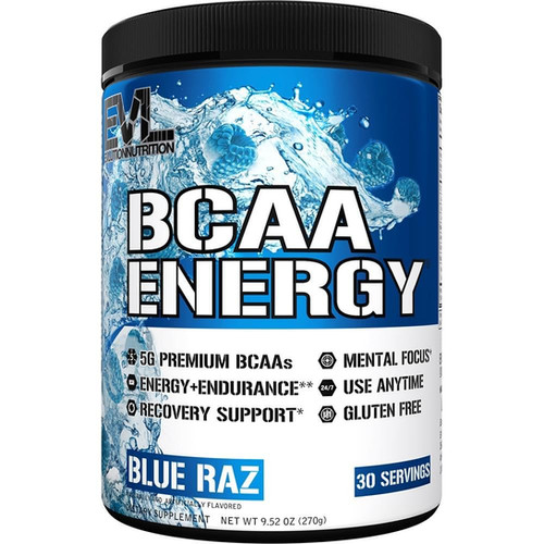 EVLution Nutrition BCAA Energy (30 Servings), Blue Raz