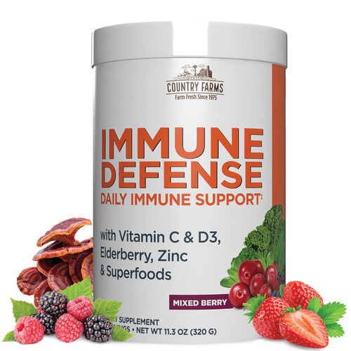 Country Farms Immune Defense (40 Servings), Natural Mixed Berry