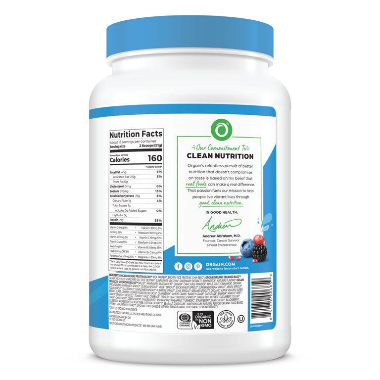 Thumbnail: Orgain Organic Protein + Superfoods Protein Powder (2.7 LB), Vanilla Bean
