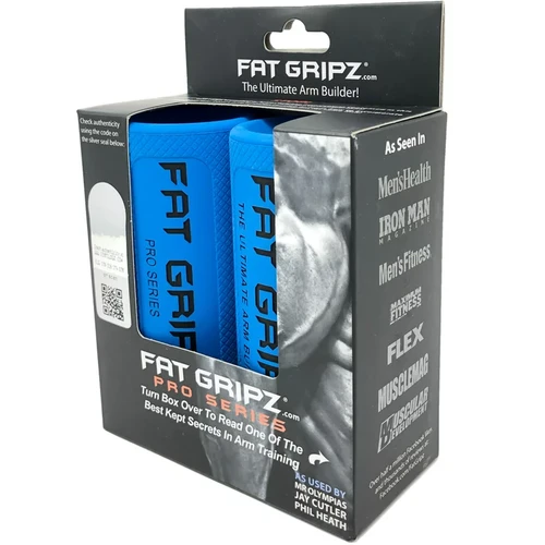 Fat Gripz Pro - The Simple Proven Way to Get Big Biceps & Forearms Fast (Blue)