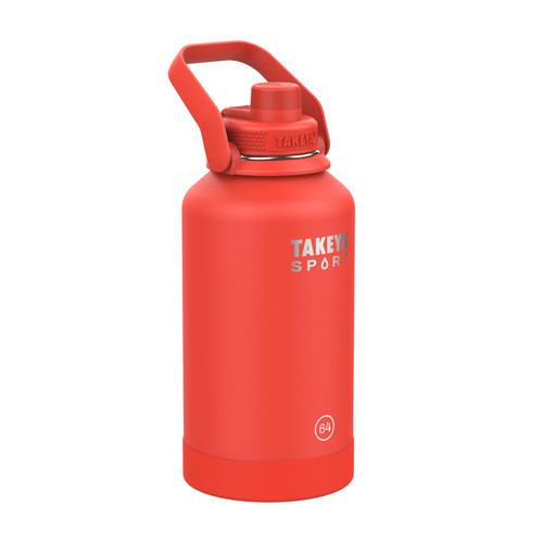 Takeya Sport Stainless Steel Water Bottle (64 oz), Pro Fire