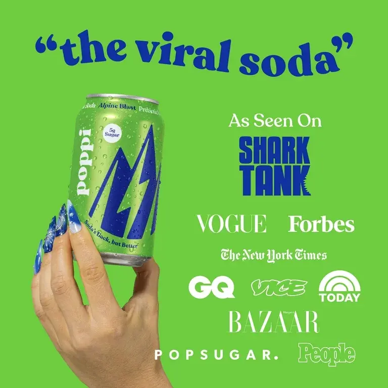 Thumbnail: Poppi Prebiotic Soda, Alpine Blast
