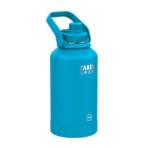 Takeya Sport Stainless Steel Water Bottle (64 oz), Champion Blue