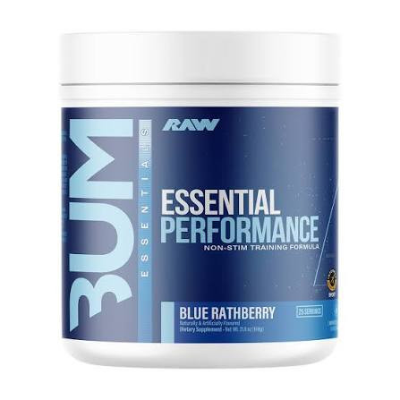 RAW CBUM Essentials Non-Stim Pre-Workout (25 Servings), Blue Rathberry
