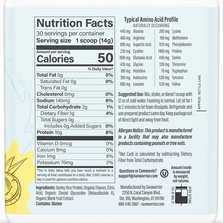 Thumbnail: Sunwarrior Clear Protein Refresher (30 Servings), Pineapple Coconut