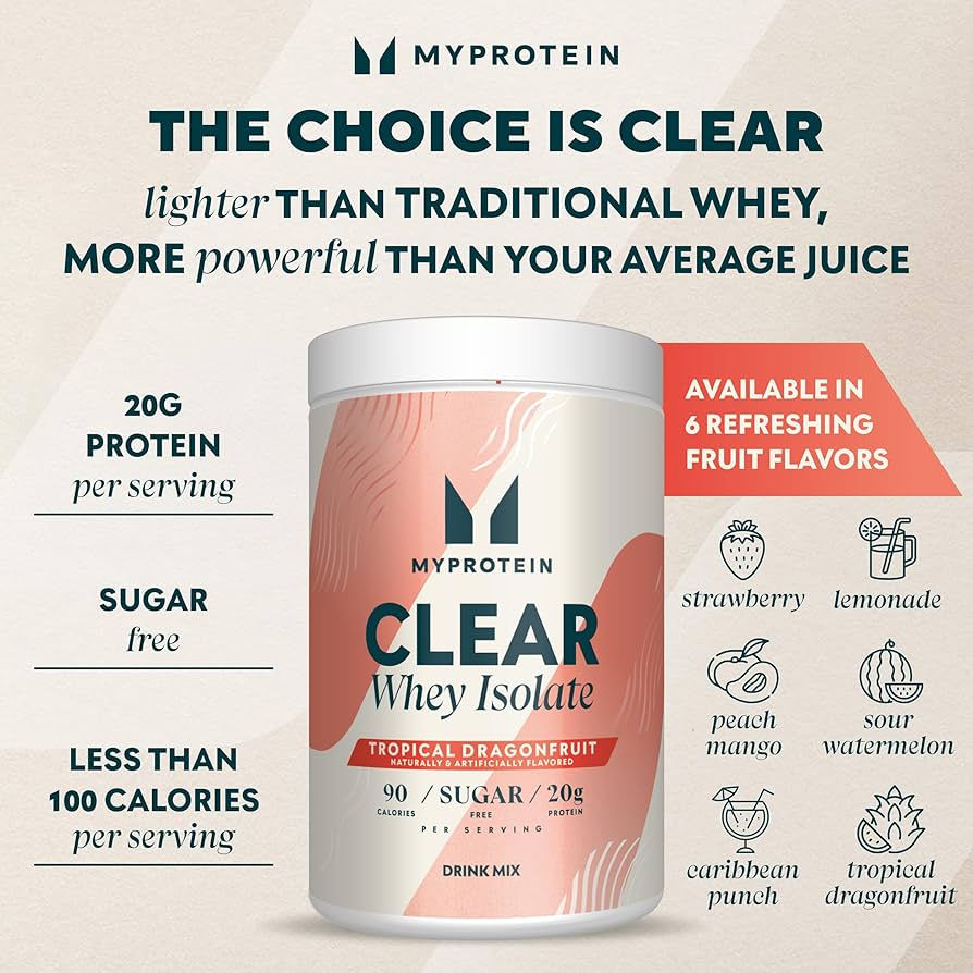 Thumbnail: Myprotein Clear Whey Isolate (1.1 LBS), Tropical Dragonfruit