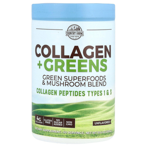 Country Farms Collagen + Greens (30 Servings), Unflavored
