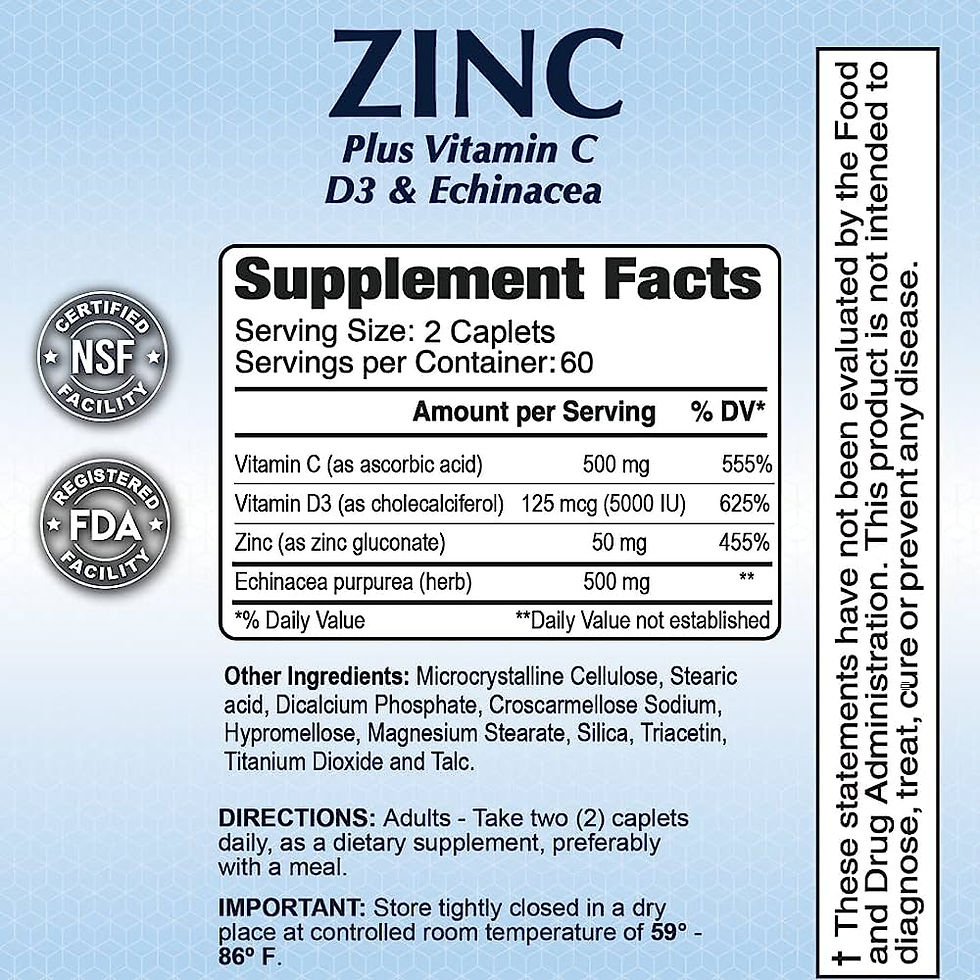Thumbnail: Alfa Vitamins Zinc + Vitamin C & D (120 Caplets)
