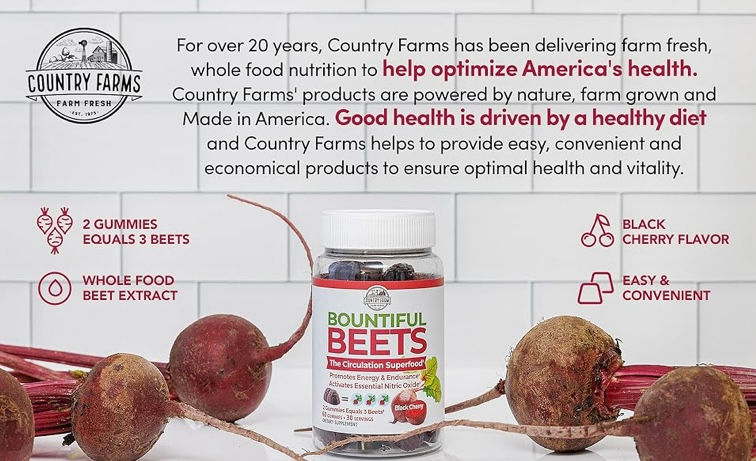 Thumbnail: Country Farms Bountiful Beets Gummies (60 Gummies)