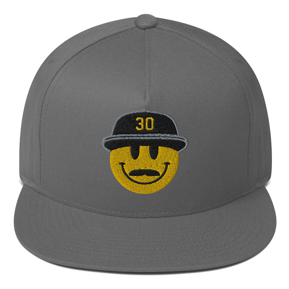 Thumbnail: Smiley Good Luck Flat Bill Cap (Green Underbill)