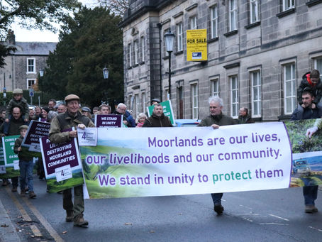 Moorland communities protest in Harrogate against unjust attacks on their livelihoods