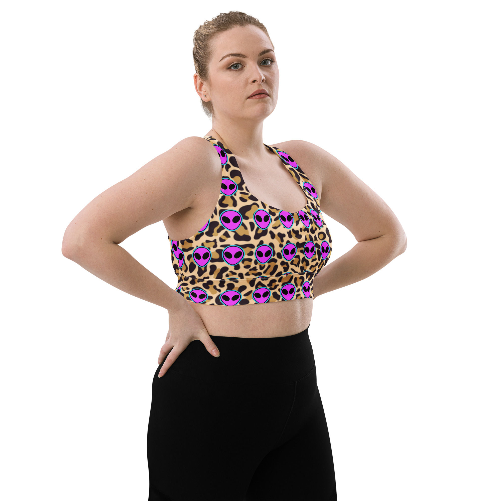Alien Leopard Print Sports Bra