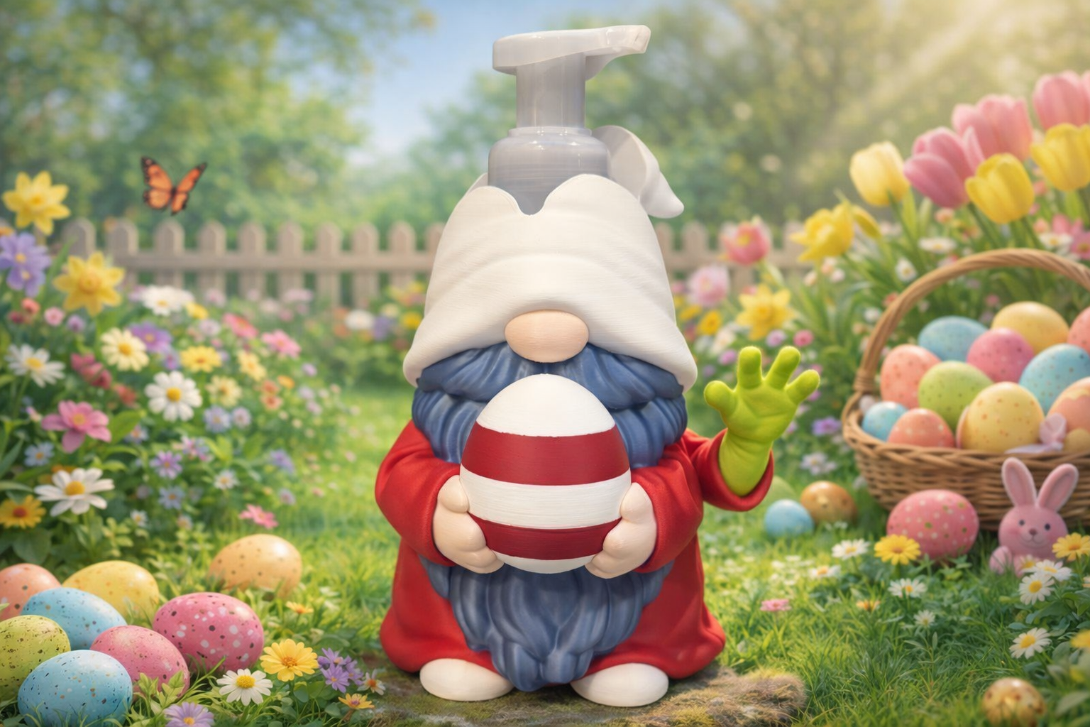 Egg Holder Gnome Foaming Soap Dispenser Cover (Bath & Body Works)