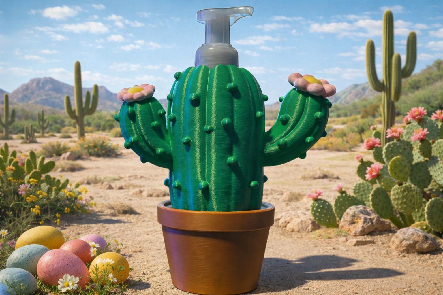 Flowering Cactus Foaming Soap Dispenser Cover (Bath & Body Works Fit)