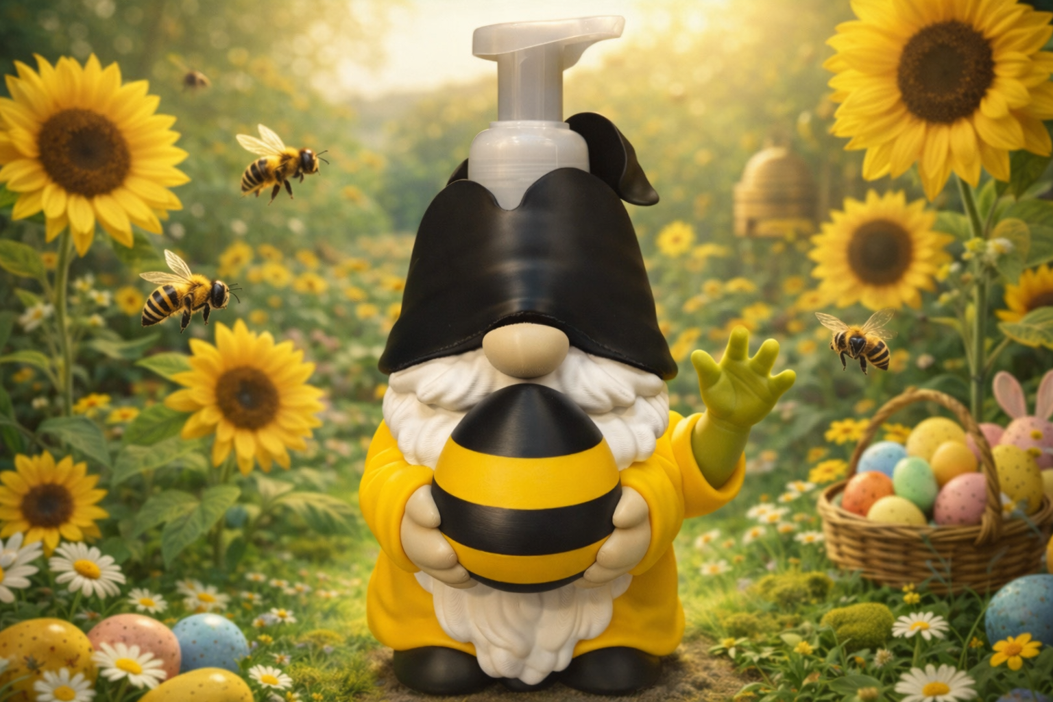 Honeybee Gnome Foaming Soap Dispenser Cover (Bath & Body Works)