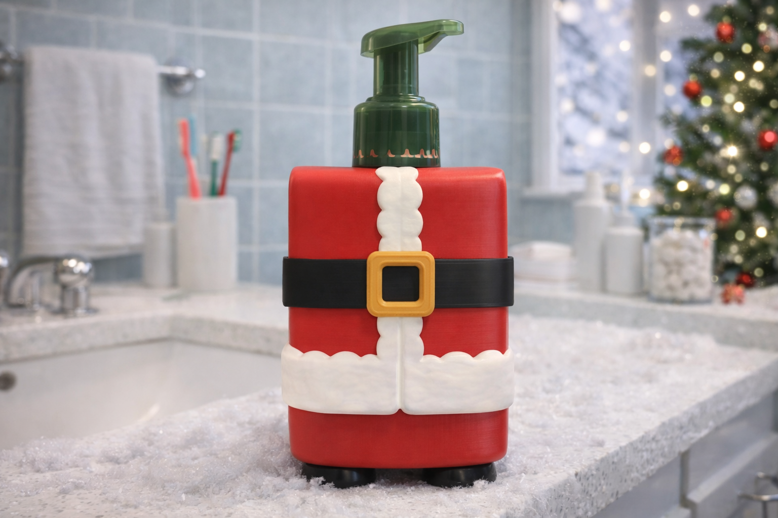 Santa Suit Foaming Soap Dispenser Cover (Bath & Body Works Fit)