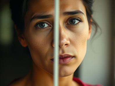 Persona mirando por una ventana con expresión pensativa representando ansiedad emocional y búsqueda de equilibrio interior.