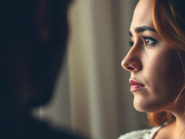 Persona observando con tristeza la distancia emocional de su pareja mientras intenta comprender el apego evitativo