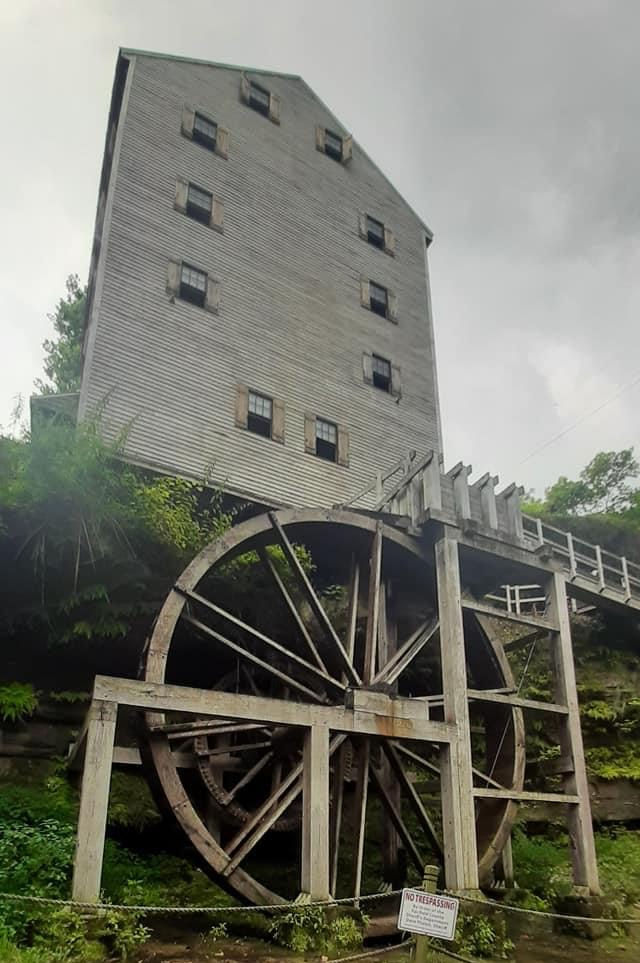 Rock Mill towering over the gorge
