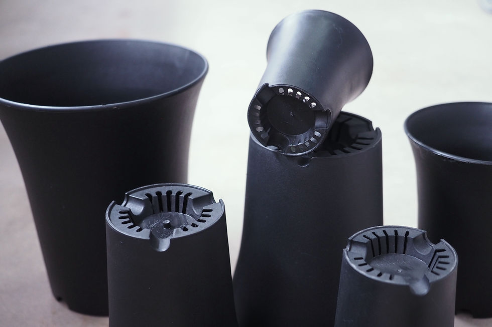 Thumbnail: Tall Black Plastic Pot (Round)