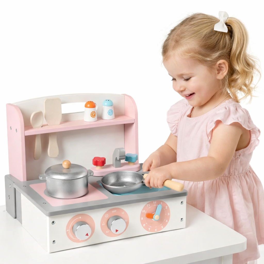 🍳 Cocina de Madera Infantil – Set Premium con Accesorios